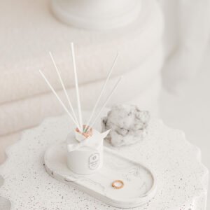 Didelis ovalus padėkliukas „Baltas marmuras“