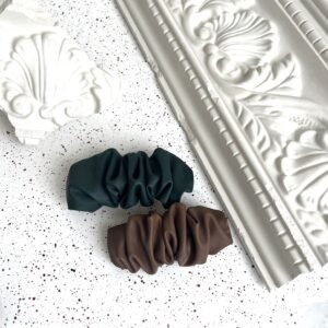 Eko odos tamsiai žalias plaukų segtukas bangelė - kruasanas